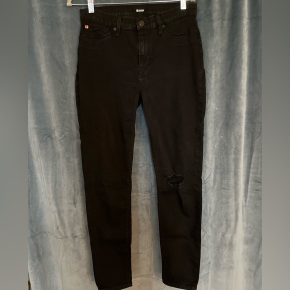 Hudson Jeans Distressed Black Natalie Super Skinny Size 30 - Picture 3 of 7